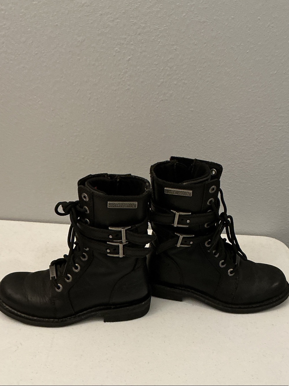 Harley-Davidson Women's Black Lace-Up Moto Boots - Picture 3 of 7
